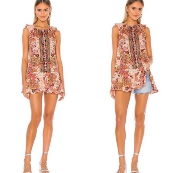 Nwt | Free People Summer in Tulum Linen Blend Mini Dress Size XS - Picture 1 of 9